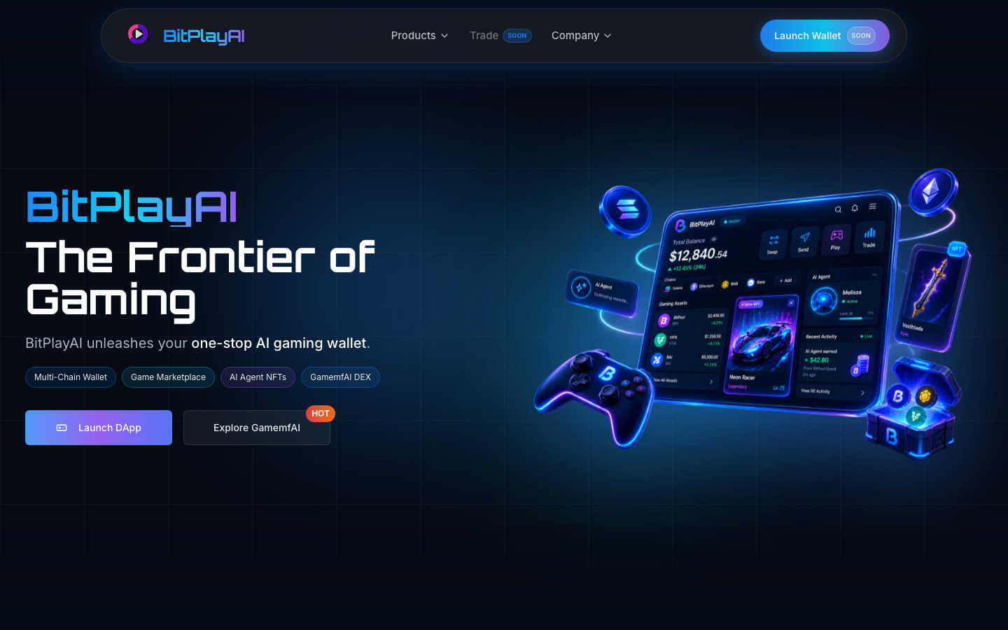 BitPlay AI landing page